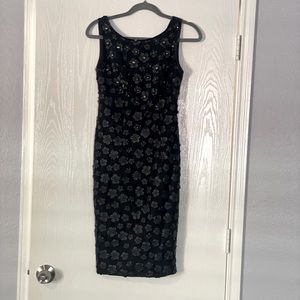 Adrianna Pappell Floral Faux Leather Dress